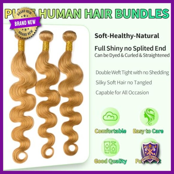 20 Inch Body Wave Human Hair Extensions Bundle, 1 Pack, Wavy Weave main image 4